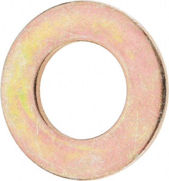 Value Collection - 1" Screw, Grade 8 Steel SAE Flat Washer - 1-1/16" ID x 2" OD, 9/64" Thick, Zinc Yellow Dichromate Finish - Exact Tooling