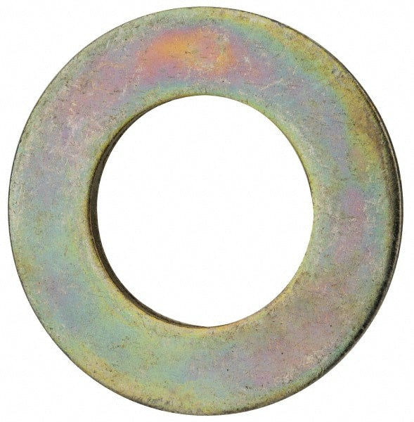 Value Collection - 1-1/8" Screw, Grade 8 Steel SAE Flat Washer - 1-3/16" ID x 2-1/4" OD, 9/64" Thick, Zinc Yellow Dichromate Finish - Exact Tooling