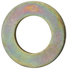 Value Collection - 1-1/8" Screw, Grade 8 Steel SAE Flat Washer - 1-3/16" ID x 2-1/4" OD, 9/64" Thick, Zinc Yellow Dichromate Finish - Exact Tooling