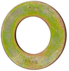 Value Collection - 1-1/2" Screw, Grade 8 Steel SAE Flat Washer - 1-9/16" ID x 3" OD, 5/32" Thick, Zinc Yellow Dichromate Finish - Exact Tooling