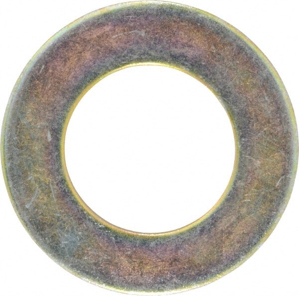Value Collection - 2" Screw, Grade 8 Steel SAE Flat Washer - 2-1/8" ID x 3-3/4" OD, 1/64" Thick, Zinc Yellow Dichromate Finish - Exact Tooling