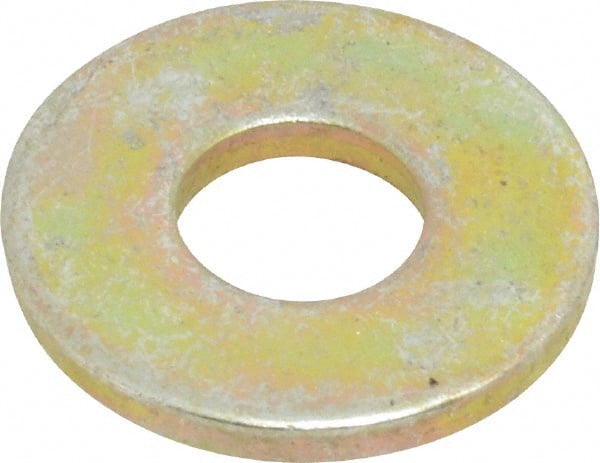 Value Collection - 1/4" Screw, Grade 8 Steel Extra Thick Flat Washer - Zinc Yellow Dichromate Finish - Exact Tooling