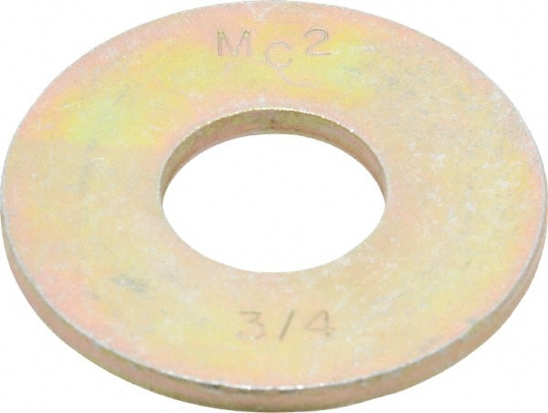 Value Collection - 3/4" Screw, Grade 8 Steel Extra Thick Flat Washer - Zinc Yellow Dichromate Finish - Exact Tooling