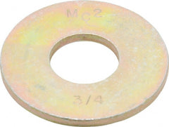 Value Collection - 3/4" Screw, Grade 8 Steel Extra Thick Flat Washer - Zinc Yellow Dichromate Finish - Exact Tooling