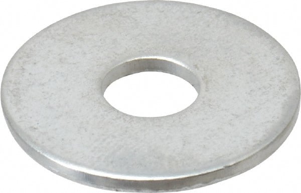 Value Collection - 1/4" Screw, Steel Fender Flat Washer - 1/4" ID x 7/8" OD, 0.08" Thick, Zinc-Plated Finish - Exact Tooling