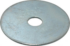 Value Collection - 3/8" Screw, Steel Fender Flat Washer - 3/8" ID x 2" OD, 0.08" Thick, Zinc-Plated Finish - Exact Tooling