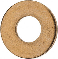 Value Collection - #8 Screw, Silicon Bronze Standard Flat Washer - 0.188" ID x 3/8" OD, 0.049" Thick, Plain Finish - Exact Tooling