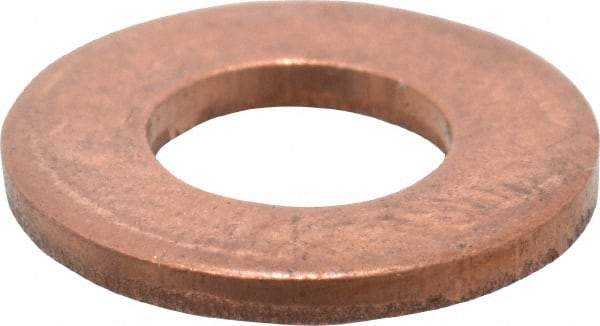 Value Collection - 1/4" Screw, Copper Standard Flat Washer - 1/4" ID x 5/8" OD, 0.049" Thick, Plain Finish - Exact Tooling
