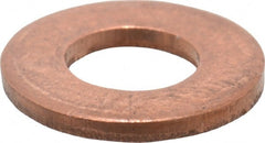 Value Collection - 1/4" Screw, Copper Standard Flat Washer - 1/4" ID x 5/8" OD, 0.049" Thick, Plain Finish - Exact Tooling