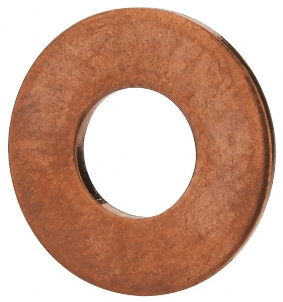 Value Collection - 5/16" Screw, Copper Standard Flat Washer - 0.336" ID x 3/4" OD, 0.064" Thick, Plain Finish - Exact Tooling