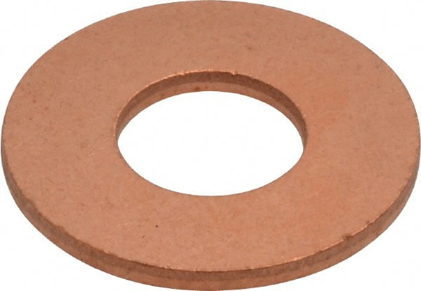 Value Collection - 7/16" Screw, Copper Standard Flat Washer - 1/2" ID x 1-1/8" OD, 0.078" Thick, Plain Finish - Exact Tooling