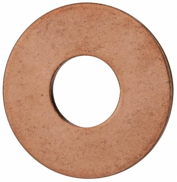 Value Collection - 1/2" Screw, Copper Standard Flat Washer - 0.563" ID x 1-3/8" OD, 0.081" Thick, Plain Finish - Exact Tooling