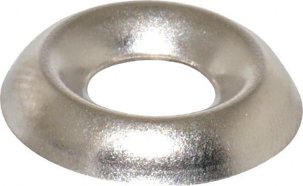 Value Collection - 1/8" Thick, Nickel-Plated Finish, Steel, Standard Countersunk Washer - 0.259" ID x 21/32" OD - Exact Tooling
