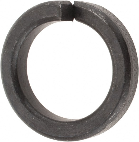 Value Collection - 1", 1.017" ID, 1/4" Thick High Collar Split Lock Washer - Steel, Uncoated, 1.017" Min ID, 1.042" Max ID, 1.483" Max OD - Exact Tooling