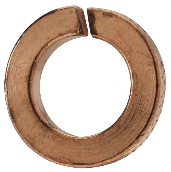 Value Collection - #12, 0.22" ID, 0.056" Thick Split Lock Washer - Silicon Bronze, 0.22" Min ID, 0.227" Max ID, 0.377" Min OD, 0.391" Max OD - Exact Tooling