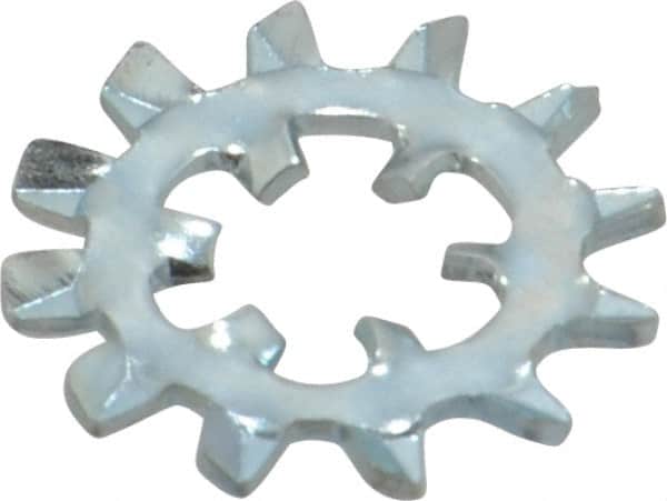 Value Collection - #10 Screw, 0.204" ID, Steel Internal Tooth & External Tooth Lock Washer - 0.61" OD, Zinc-Plated, Grade 2 - Exact Tooling