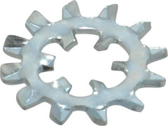 Value Collection - #10 Screw, 0.204" ID, Steel Internal Tooth & External Tooth Lock Washer - 0.61" OD, Zinc-Plated, Grade 2 - Exact Tooling