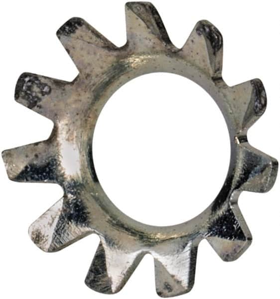 Value Collection - #8 Screw, 0.177" ID, Steel External Tooth Lock Washer - 0.322" OD, Zinc-Plated, Grade 2 - Exact Tooling