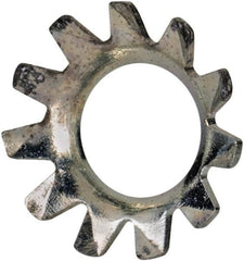 Value Collection - #8 Screw, 0.177" ID, Steel External Tooth Lock Washer - 0.322" OD, Zinc-Plated, Grade 2 - Exact Tooling