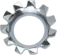 Value Collection - #10 Screw, 0.205" ID, Steel External Tooth Lock Washer - 0.354" OD, Zinc-Plated, Grade 2 - Exact Tooling