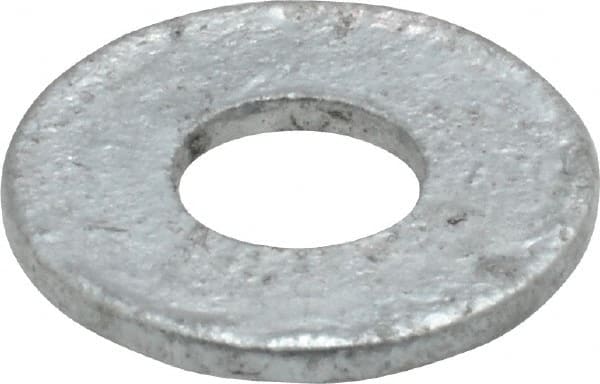 Value Collection - 1/4" Screw, Steel USS Flat Washer - 5/16" ID x 3/4" OD, 1/16" Thick, Galvanized Finish - Exact Tooling