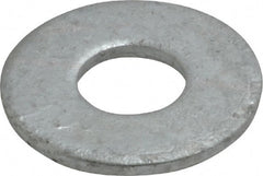 Value Collection - 1/2" Screw, Steel USS Flat Washer - 9/16" ID x 1-3/8" OD, 7/64" Thick, Galvanized Finish - Exact Tooling