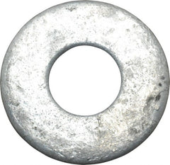 Value Collection - 1" Screw, Steel USS Flat Washer - 1-1/16" ID x 2-1/2" OD, 11/64" Thick, Galvanized Finish - Exact Tooling