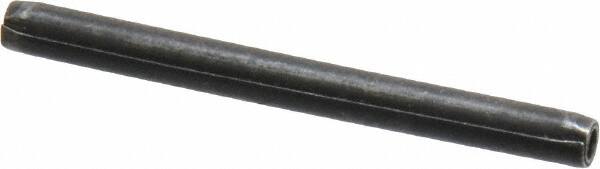 Made in USA - 3/32" Diam x 1-1/8" Long Coiled Spring Pin - Grade 1070-1090 Alloy Steel, Black Oxide Finish - Exact Tooling