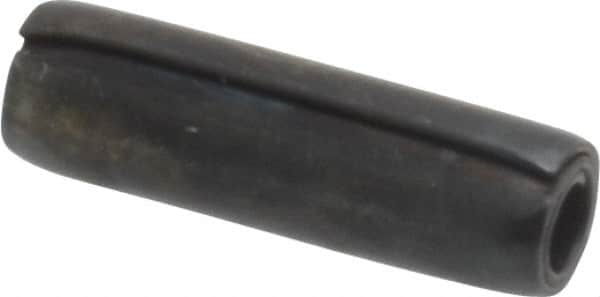 Made in USA - 1/8" Diam x 7/16" Long Coiled Spring Pin - Grade 1070-1090 Alloy Steel, Black Oxide Finish - Exact Tooling
