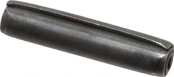 Made in USA - 3/16" Diam x 7/8" Long Coiled Spring Pin - Grade 1070-1090 Alloy Steel, Black Oxide Finish - Exact Tooling