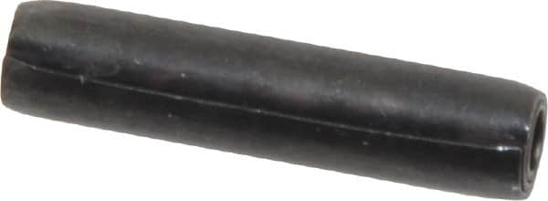 Made in USA - 7/32" Diam x 1" Long Coiled Spring Pin - Grade 1070-1090 Alloy Steel, Black Oxide Finish - Exact Tooling