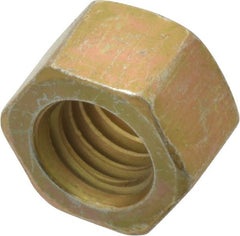 Value Collection - 3/8-16 UNC Steel Right Hand Hex Nut - 9/16" Across Flats, 21/64" High, Zinc Yellow Dichromate Cad & Waxed Finish - Exact Tooling