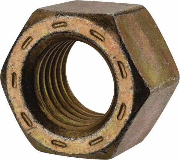 Value Collection - 7/8-9 UNC Steel Right Hand Hex Nut - 1-5/16" Across Flats, 3/4" High, Zinc Yellow Dichromate Cad & Waxed Finish - Exact Tooling