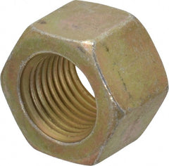Value Collection - 1/2-20 UNF Steel Right Hand Hex Nut - 3/4" Across Flats, 1/2" High, Zinc Yellow Dichromate Cad & Waxed Finish - Exact Tooling