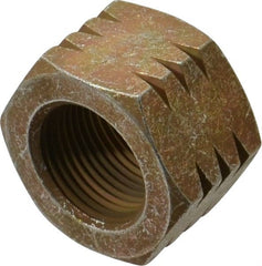 Made in USA - 1-14 UNF Steel Right Hand Hex Nut - 1-1/2" Across Flats, 55/64" High, Zinc Yellow Dichromate Cad & Waxed Finish - Exact Tooling