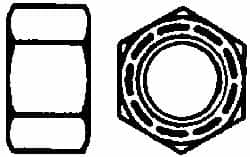 Value Collection - 1-1/4 - 12 UNF Grade C Hex Lock Nut with Distorted Thread - 1-7/8" Width Across Flats, 1" High, Cadmium Clear-Plated Finish - Exact Tooling