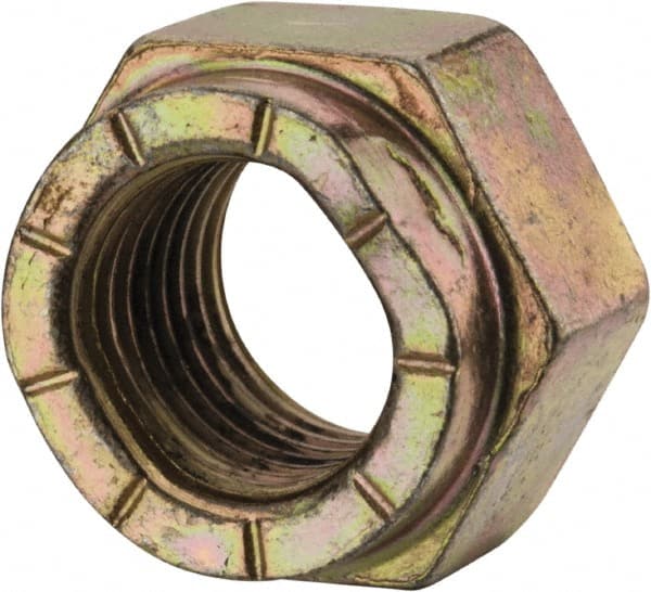 Value Collection - 3/8-24 UNF Grade L9 Hex Lock Nut with Distorted Thread - Cadmium Dichromate Finish - Exact Tooling