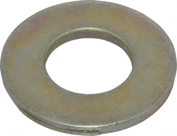 Made in USA - 1/2" Screw, Grade 9 Steel SAE Flat Washer - Zinc Yellow Dichromate Finish - Exact Tooling