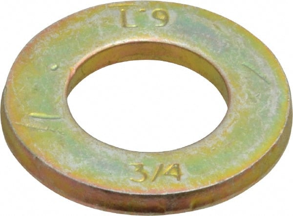 Value Collection - 3/4" Screw, Grade 9 Steel SAE Flat Washer - Zinc Yellow Dichromate Finish - Exact Tooling