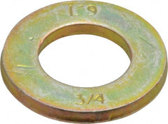 Value Collection - 3/4" Screw, Grade 9 Steel SAE Flat Washer - Zinc Yellow Dichromate Finish - Exact Tooling