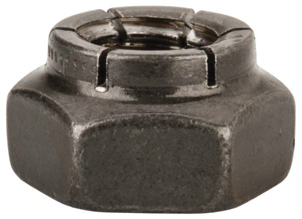 Flex-Loc - 3/8-16 UNC Grade 2 Heavy Hex Lock Nut with Expanding Flex Top - Uncoated, Meets Military Specifications - Exact Tooling