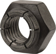 Flex-Loc - 1/2-13 UNC Grade 2 Heavy Hex Lock Nut with Expanding Flex Top - Uncoated, Meets Military Specifications - Exact Tooling
