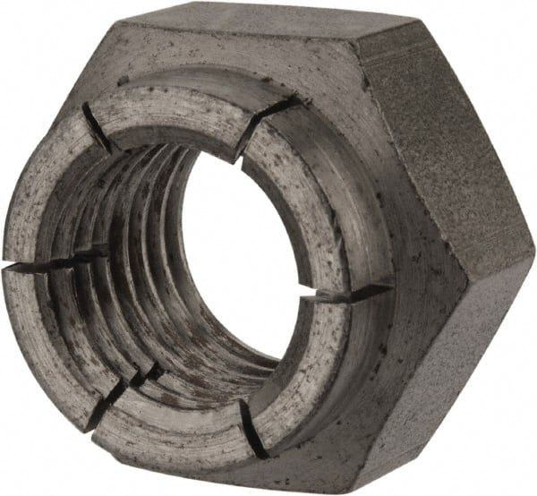 Flex-Loc - 1-8 UNC Grade 2 Heavy Hex Lock Nut with Expanding Flex Top - Uncoated, Meets Military Specifications - Exact Tooling