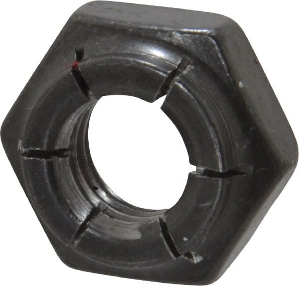 Flex-Loc - 7/16-14 UNC Grade 2 Heavy Hex Lock Nut with Expanding Flex Top - 21/64" High, Uncoated, Meets Military Specifications - Exact Tooling