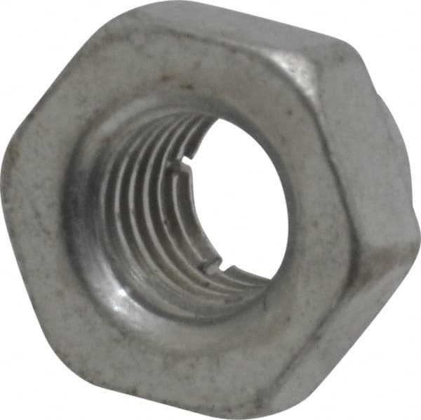 Flex-Loc - 1/4-28 UNJF Grade 2 Hex Lock Nut with Expanding Flex Top - Cadmium-Plated Finish, Meets Military Specifications - Exact Tooling