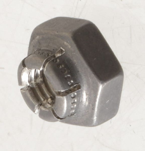 Flex-Loc - #10-32 UNJF 18-8 Hex Lock Nut with Expanding Flex Top - Uncoated, Meets Military Specifications - Exact Tooling