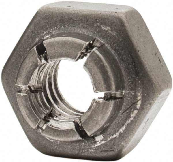 Flex-Loc - #10-24 UNJC 18-8 Hex Lock Nut with Expanding Flex Top - Uncoated, Meets Military Specifications - Exact Tooling