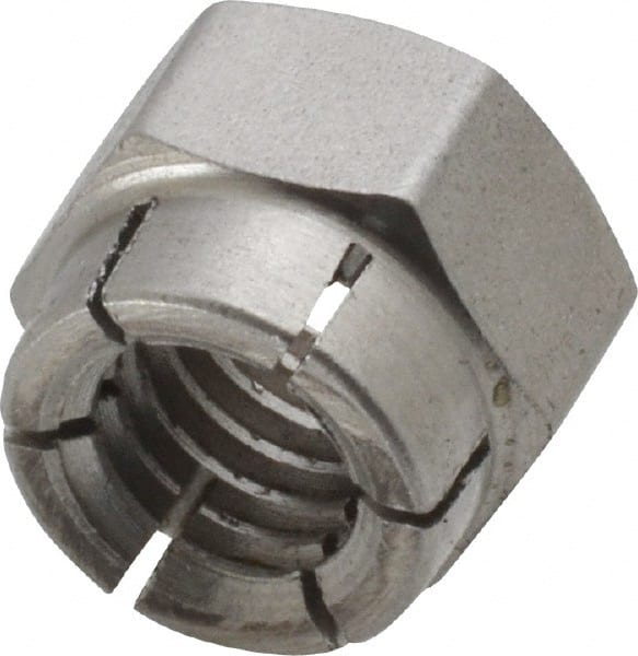 Flex-Loc - 3/8-16 UNC 18-8 Hex Lock Nut with Expanding Flex Top - Uncoated, Meets Military Specifications - Exact Tooling