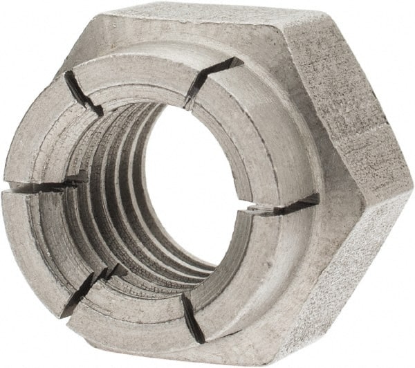 Flex-Loc - 1/2-13 UNC 18-8 Hex Lock Nut with Expanding Flex Top - Uncoated, Meets Military Specifications - Exact Tooling