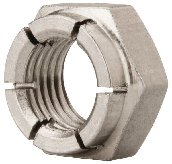 Flex-Loc - 3/8-24 UNJF 18-8 Hex Lock Nut with Expanding Flex Top - 9/32" High, Uncoated, Meets Military Specifications - Exact Tooling